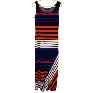 Frank Lyman Design Canada Colorful Striped Size 8 Sleeveless Summer Maxi Dress